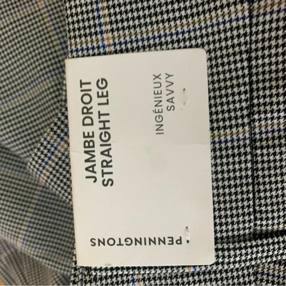 NWT Savvy Fit Plaid Straight Leg Pants High Rise